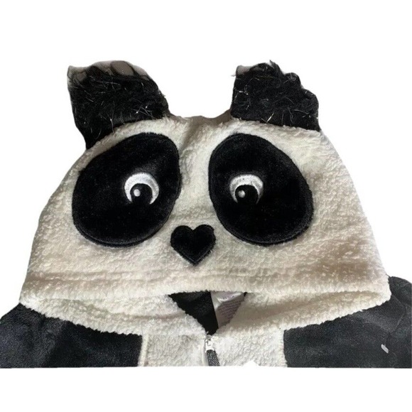 NEW Womens Panda Bear Union Suit One Piece Plush Hooded Costume Pajamas Size XS - Picture 2 of 9